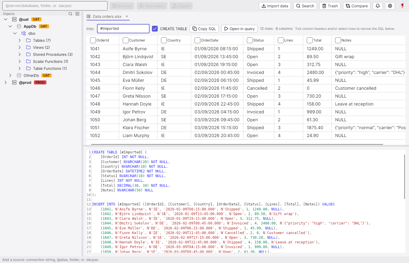 Import an Excel workbook